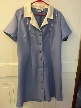 Vintage Anthony Richards Lavender Mini Dress with White Collar